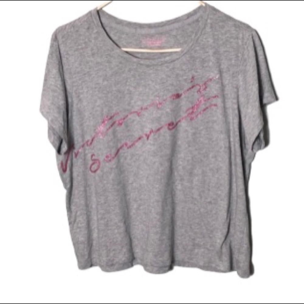 Victoria Secret glitter gray pajama sleep T-shirt